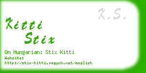 kitti stix business card